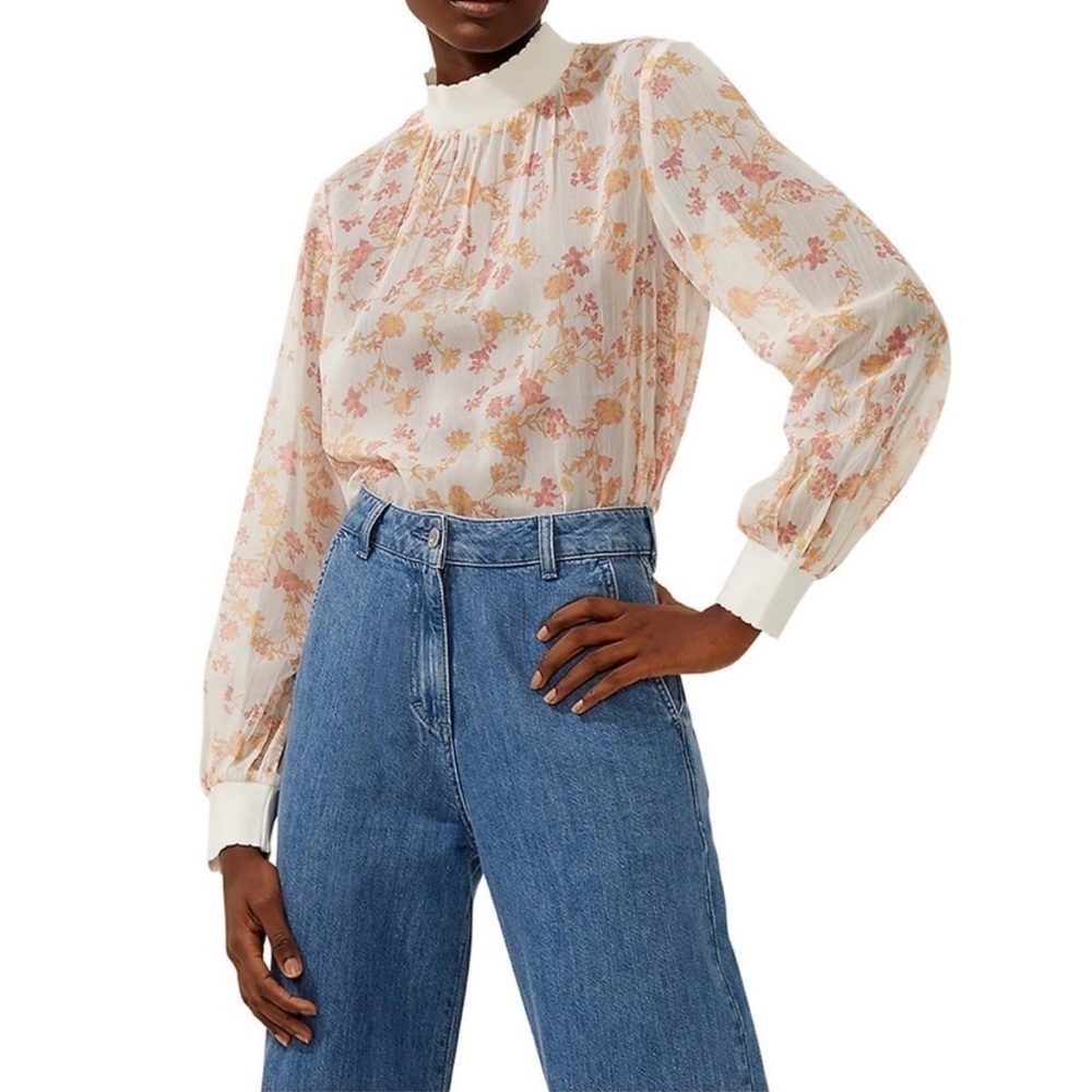 French Connection Floral Blouse with Long Sleeves